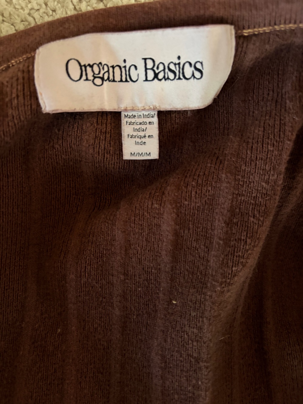 Organic Basics Ribbed Button Cardigan — Bordeaux - Picture 3 of 4